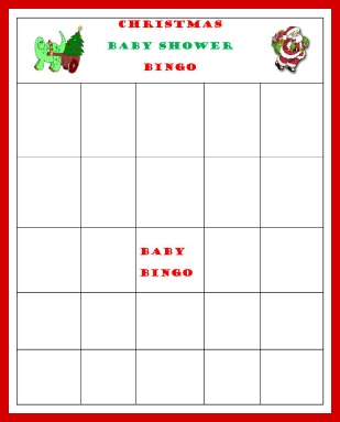 christmas baby shower bingo