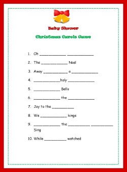 christmas baby shower song game
