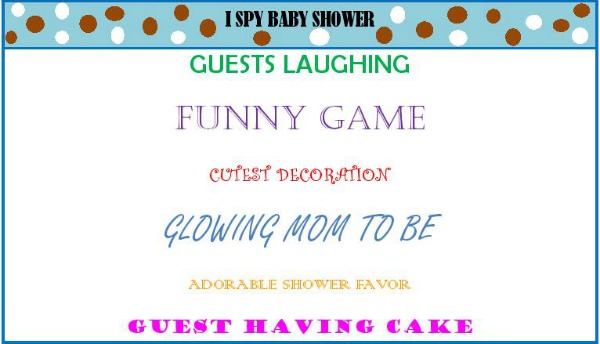 I spy baby shower game 