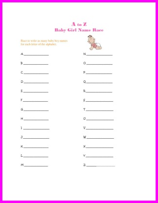 Fun Girl Baby Shower Games - list of cool game names