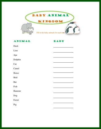 Printable baby shower games & virtual baby shower ideas