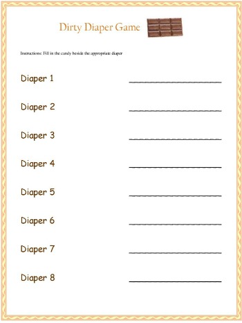 Minnie Or Mickey Mouse Baby Shower Dirty Diaper Game – Handmade Party Activity