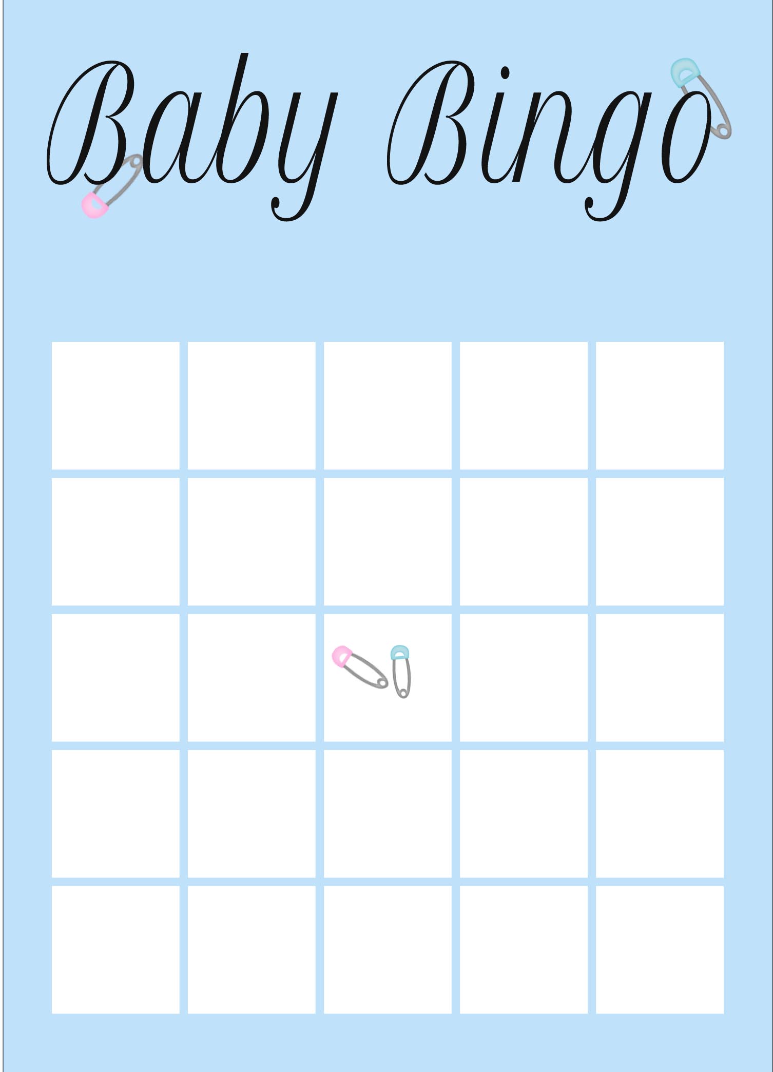 Baby Shower Bingo Game: Free Baby Bingo Printable