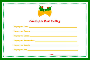 baby shower wish card