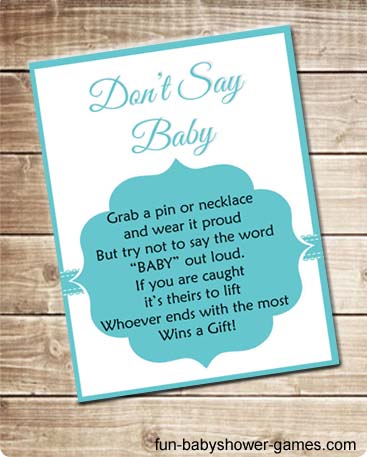 Pastel Purple Don't Say Baby Sign Baby Shower Game Sign Baby Shower Game Instant Download Don't Say Baby Game Clothespin Game