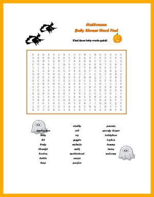 printable halloween baby shower game