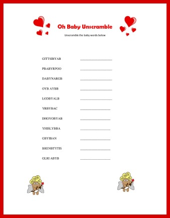 valentines baby shower game