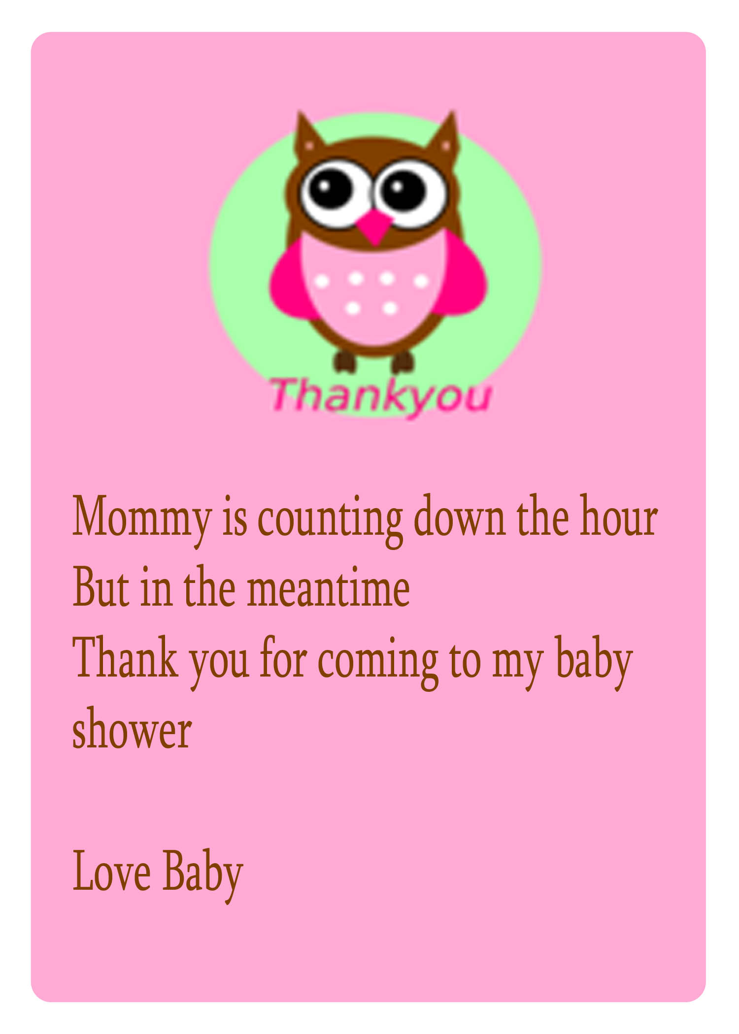 baby shower thank you poems
